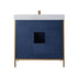 Vinnova Granada 36" Bathroom Vanity Set in Blue w/ White Composite Grain Stone Countertop | 736036-RB-GW