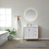 Vinnova Granada 36" Bathroom Vanity Set in White w/ White Composite Grain Stone Countertop | 736036-WH-GW
