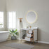 Vinnova Granada 36" Bathroom Vanity Set in White w/ White Composite Grain Stone Countertop | 736036-WH-GW