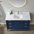 Vinnova Granada 48" Bathroom Vanity Set in Blue w/ White Composite Grain Stone Countertop | 736048-RB-GW