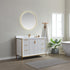 Vinnova Granada 48" Bathroom Vanity Set in White w/ White Composite Grain Stone Countertop | 736048-WH-GW