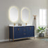 Vinnova Granada 60" Bathroom Vanity Set in Blue w/ White Composite Grain Stone Countertop | 736060-RB-GW