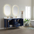 Vinnova Granada 60" Bathroom Vanity Set in Blue w/ White Composite Grain Stone Countertop | 736060-RB-GW