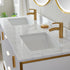 Vinnova Granada 60" Bathroom Vanity Set in White w/ White Composite Grain Stone Countertop | 736060-WH-GW