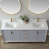 Vinnova Granada 72" Bathroom Vanity Set in Grey w/ White Composite Grain Stone Countertop | 736072-PG-GW