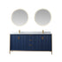 Vinnova Granada 72" Bathroom Vanity Set in Blue w/ White Composite Grain Stone Countertop | 736072-RB-GW