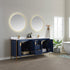 Vinnova Granada 72" Bathroom Vanity Set in Blue w/ White Composite Grain Stone Countertop | 736072-RB-GW