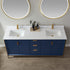 Vinnova Granada 72" Bathroom Vanity Set in Blue w/ White Composite Grain Stone Countertop | 736072-RB-GW