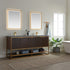 Vinnova Donostia 72" Bathroom Vanity Set in Walnut w/ Grey Composite Armani Limestone Board Stone Countertop | 737072-NLW-ALB