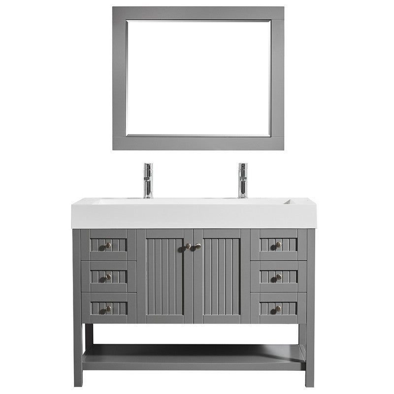 Vinnova Pavia 48” Bathroom Vanity Set in Grey w/ Acrylic Under-mount Sink | 755048-GR-WH