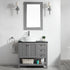 Vinnova Modena 36” Bathroom Vanity Set in Grey w/ Glass Countertop w/ White Vessel Sink | 756036-GR-BG