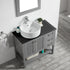 Vinnova Modena 36” Bathroom Vanity Set in Grey w/ Glass Countertop w/ White Vessel Sink | 756036-GR-BG
