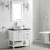 Vinnova Modena 36” Bathroom Vanity Set in White w/ Glass Countertop w/ White Vessel Sink | 756036-WH-BG