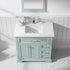 Vinnova Lorna 36" Bathroom Vanity Set in Green & Composite Carrara White Stone Countertop | 783036-FG-WS
