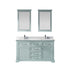 Vinnova Lorna 60" Bathroom Double Vanity Set in Green & Composite Carrara White Stone Countertop | 783060-FG-WS