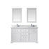 Vinnova Lorna 60" Bathroom Double Vanity Set in Green & Composite Carrara White Stone Countertop | 783060-WH-WS