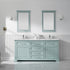 Vinnova Lorna 72" Bathroom Double Vanity Set in Green & Composite Carrara White Stone Countertop | 783072-FG-WS