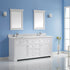 Vinnova Lorna 72" Bathroom Double Vanity Set in Green & Composite Carrara White Stone Countertop | 783072-WH-WS