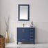 Vinnova Shannon 36" Bathroom Vanity Set in Blue & Composite Carrara White Stone Countertop | 785036-RB-WS