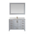 Vinnova Shannon 48" Bathroom Vanity Set in Grey & Composite Carrara White Stone Countertop | 785048-PG-WS