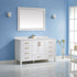 Vinnova Shannon 60" Bathroom Vanity Set in White & Composite Carrara White Stone Countertop | 785060-WH-WS