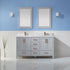 Vinnova Shannon 60" Bathroom Double Vanity Set in Grey & Composite Carrara White Stone Countertop | 785060M-PG-WS