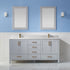 Vinnova Shannon 72" Bathroom Double Vanity Set in Grey & Composite Carrara White Stone Countertop | 785072-PG-WS