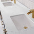 Vinnova Shannon 72" Bathroom Double Vanity Set in Blue & Composite Carrara White Stone Countertop | 785072-RB-WS