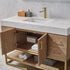 Vinnova Alistair 48" Bathroom Vanity Set in American Oak w/ White Grain Stone Countertop | 789048-NO-GW
