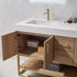 Vinnova Alistair 60" Bathroom Double Vanity Set in American Oak w/ White Grain Stone Countertop | 789060-NO-GW