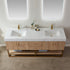Vinnova Alistair 72" Bathroom Double Vanity Set in American Oak w/ White Grain Stone Countertop | 789072-NO-GW