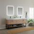 Vinnova Alistair 72" Bathroom Double Vanity Set in American Oak w/ White Grain Stone Countertop | 789072B-NO-GW