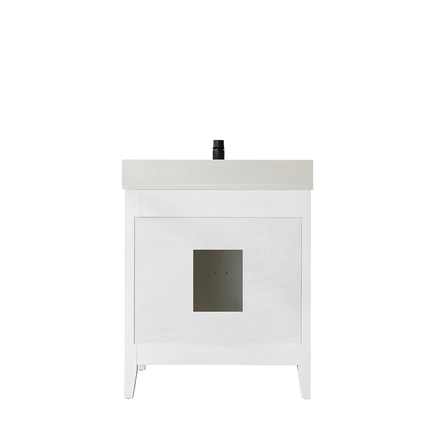 Vinnova Sevilla 30" Bathroom Vanity Set in White w/ White Composite Stone Countertop | 797030-WH-WH