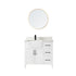 Vinnova Sevilla 36" Bathroom Vanity Set in White w/ White Composite Stone Countertop | 797036-WH-WH