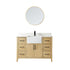 Vinnova Sevilla 48" Bathroom Vanity Set in Ash Wood w/ White Composite Stone Countertop | 797048-WA-WH