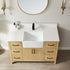 Vinnova Sevilla 48" Bathroom Vanity Set in Ash Wood w/ White Composite Stone Countertop | 797048-WA-WH