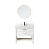 Vinnova Valencia 36" Bathroom Vanity Set in White w/ White Composite Grain Stone Countertop | 798036-WH-GW