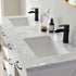 Vinnova Valencia 60" Bathroom Vanity Set in White w/ White Composite Grain Stone Countertop | 798060-WH-GW