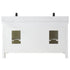 Vinnova Valencia 60" Bathroom Vanity Set in White w/ White Composite Grain Stone Countertop | 798060-WH-GW