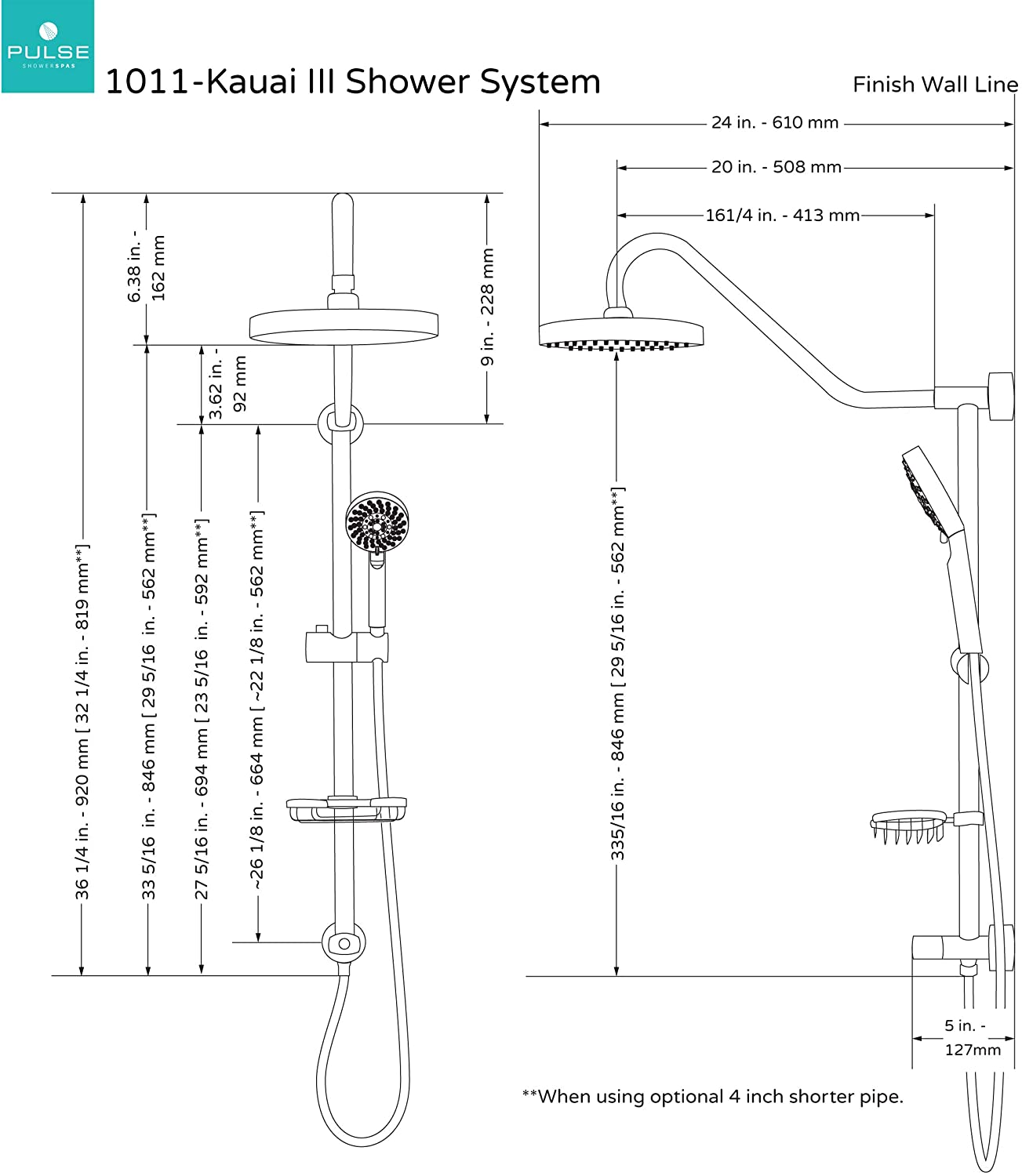 Pulse 1011 Kauai III Rain Shower System