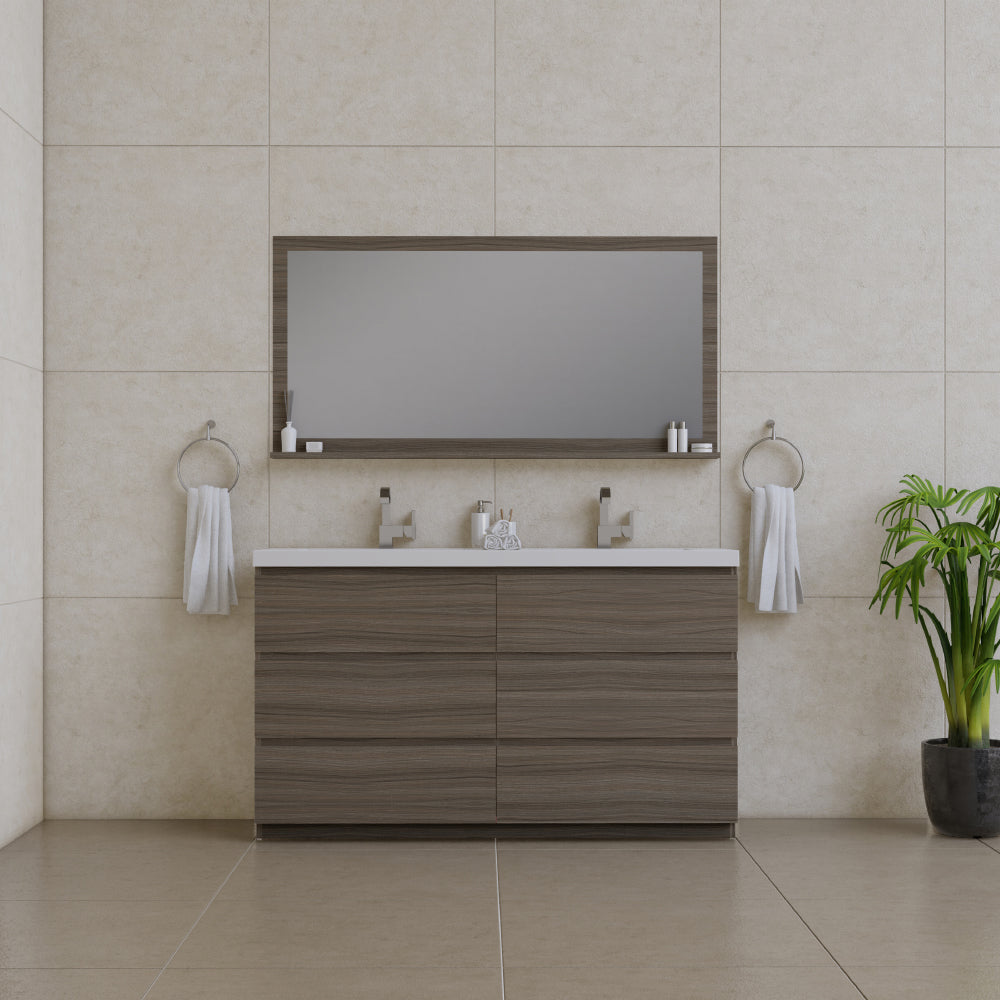 Alya Bath Paterno 60" Double Modern Freestanding Bathroom Vanity | AB-MOA60D