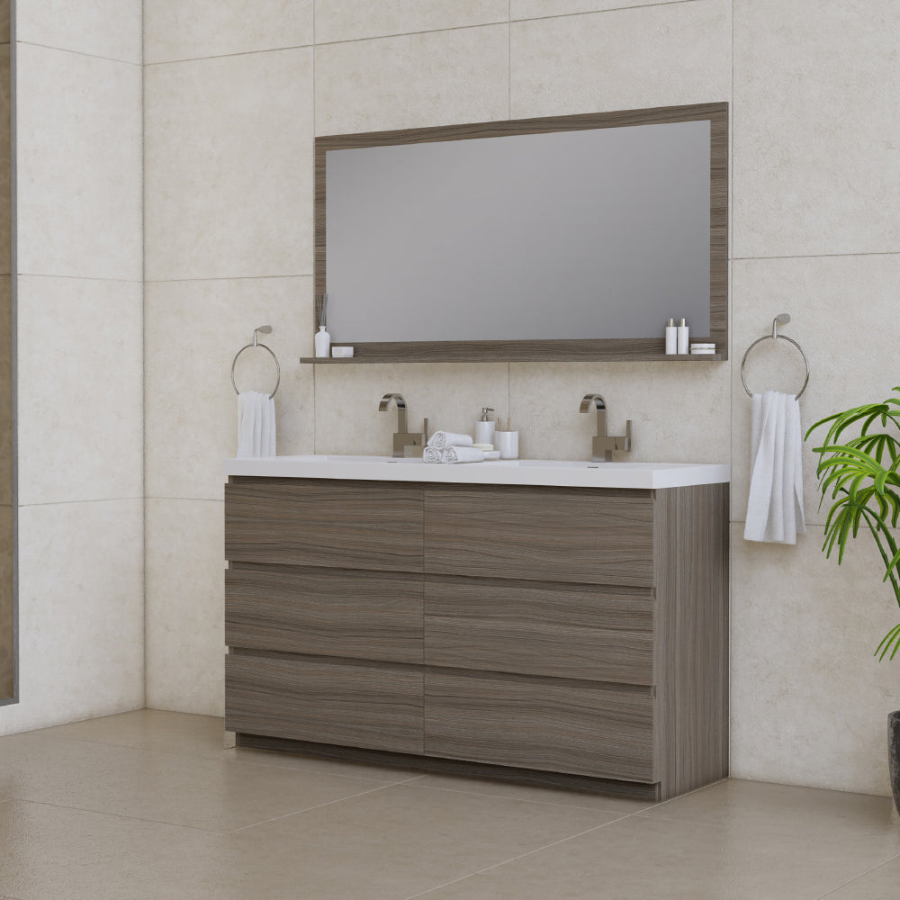 Alya Bath Paterno 60" Double Modern Freestanding Bathroom Vanity | AB-MOA60D