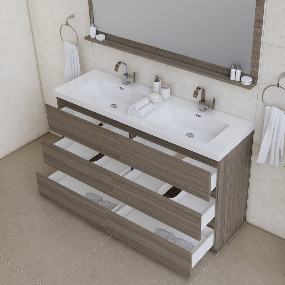 Alya Bath Paterno 60" Double Modern Freestanding Bathroom Vanity | AB-MOA60D