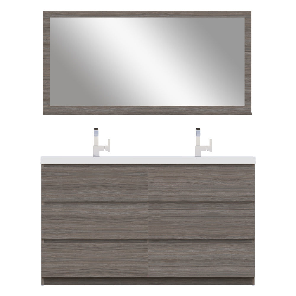 Alya Bath Paterno 60" Double Modern Freestanding Bathroom Vanity | AB-MOA60D