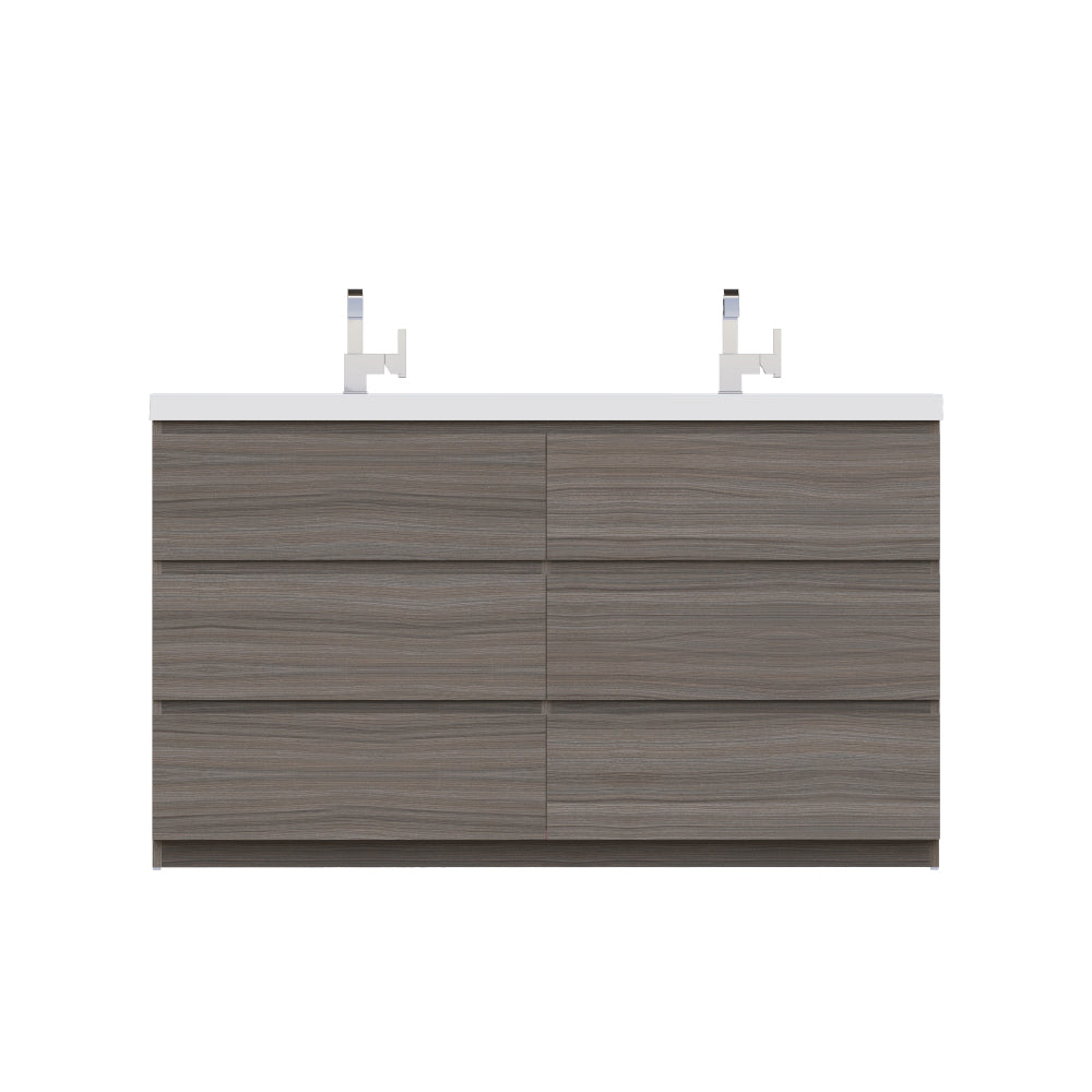 Alya Bath Paterno 60" Double Modern Freestanding Bathroom Vanity | AB-MOA60D