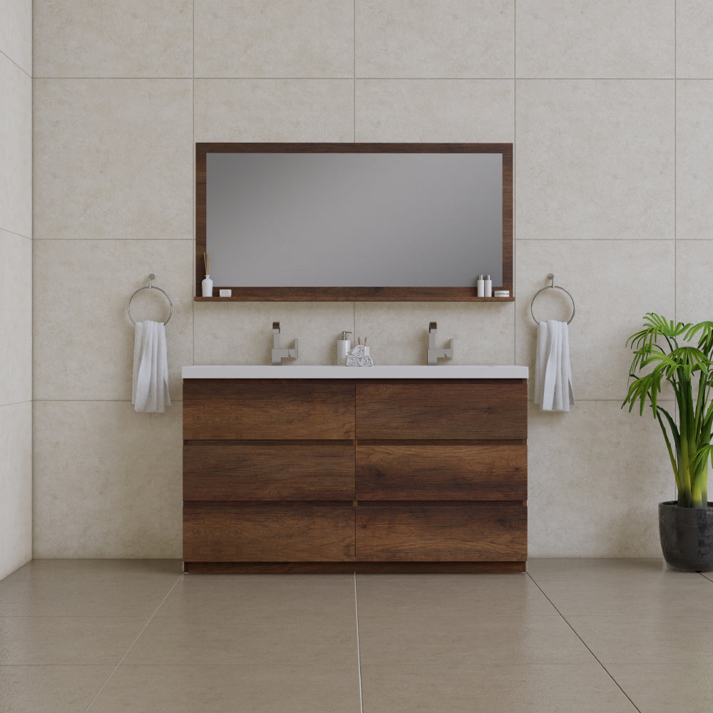 Alya Bath Paterno 60" Double Modern Freestanding Bathroom Vanity | AB-MOA60D