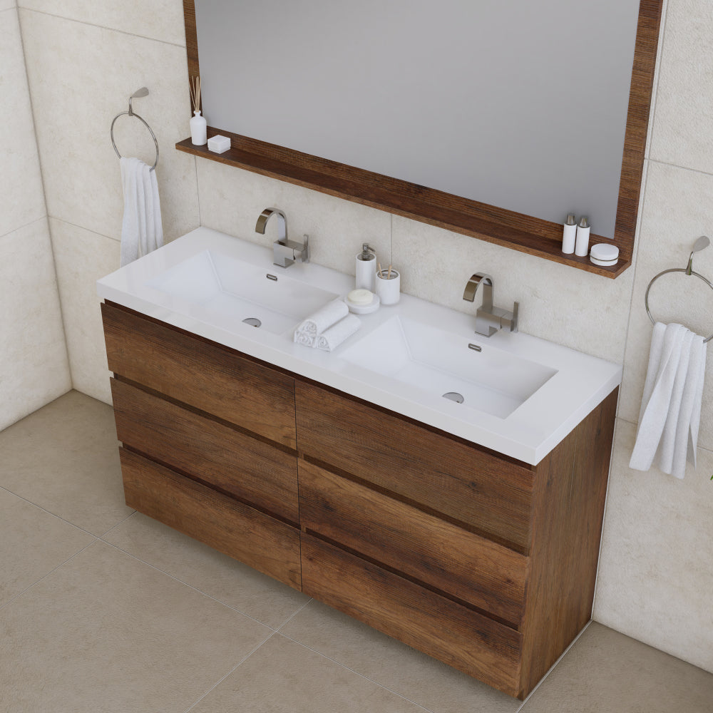 Alya Bath Paterno 60" Double Modern Freestanding Bathroom Vanity | AB-MOA60D