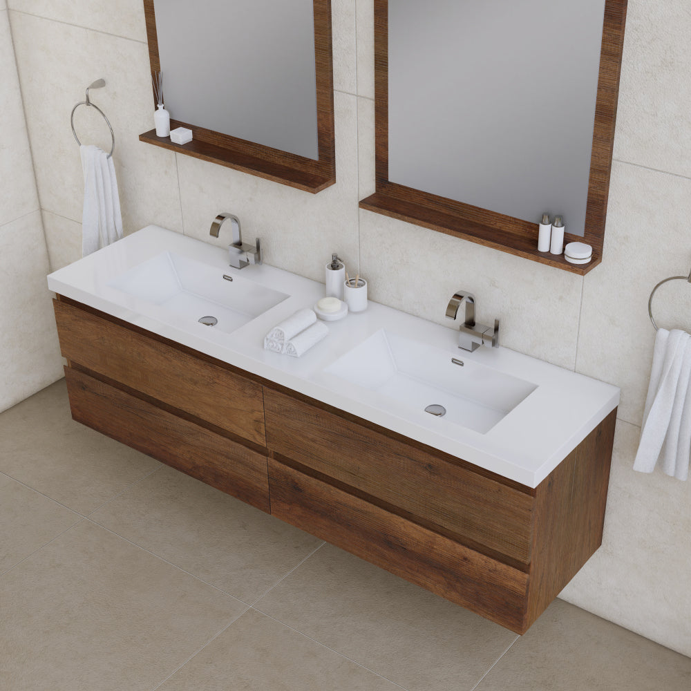 Alya Bath Paterno 72" Modern Wall Mounted Bathroom Vanity | AB-MOF72D