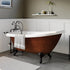 Cambridge Plumbing AST67-DH/NH Bathtub Clawfoot Acrylic Slipper Soaking Tub & Brush-Coated Feet (31H x 28W x 67L)