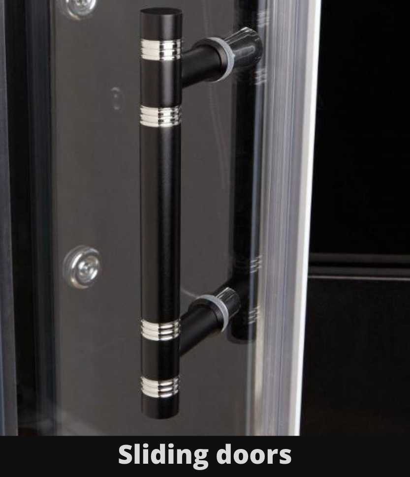 Athena WS-141 Steam Shower 59" x 36" x 89" Sliding Glass Doors (black/white)